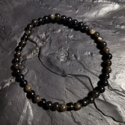 Obsidienne dorée - bracelet perles 4mm